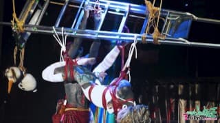 Intense shibari LIVE show with Anuskatzz and Lily Lu from Z-filmz - Dirty Dreaz extrem BDSM bondage