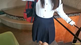 Esta COLEGIALA MEXICANA se va a COGER por DINERO CON SU MAESTRO