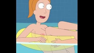 Rick and Morty - A Way Back Home - Sex Scene Only - Part 65 Summer Fucked In The Pool By LoveSkySanX