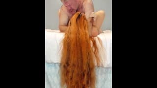 Draping My Long Red Hair Over The Bed While Getting Fucked - Hair Fetish Custom Ordered By A Fan