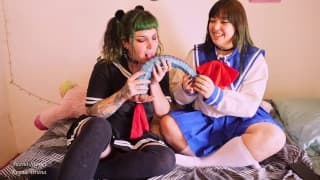 Competencia de garganta profunda! Juana Stoner vs Reyna Tirana, Quien ganará?