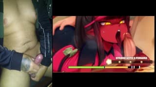 JOI GAME React [HMV] 魅魔 （被困在地狱中） – Fap Hero / 第 1 回合